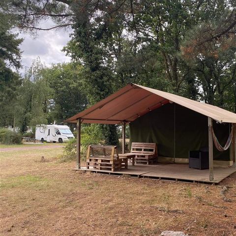 Tent van canvas en hout 5 personen - AMERIKAAN