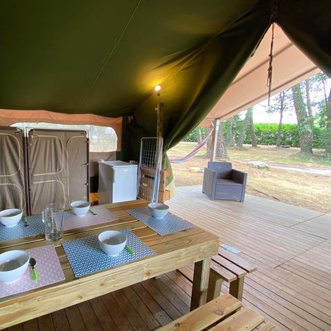 Tent van canvas en hout 5 personen - AMERIKAAN