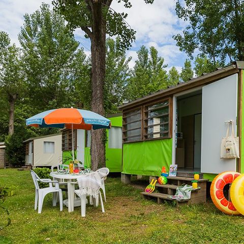 Canvas and wooden tent 5 persons - Tithome 4/5 pers.