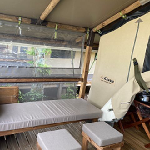 CANVAS AND WOOD TENT 4 people - Free Flower 2 bedrooms covered terrace 34 m² (34 m²)