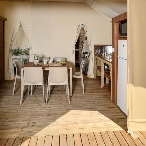 Tente en toile et en bois 5 personnes - Jungle Lodge