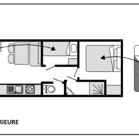 Unterkunft 4 personen - Wohnwagen ESSENTIEL 3 Zimmer 4 Personen + TV