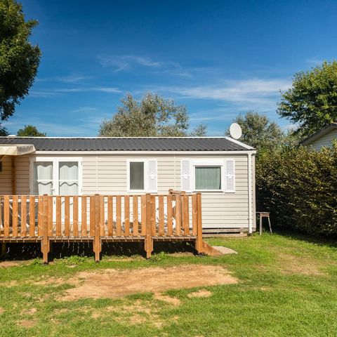 Mobilheim 4 Personen - Comfort | 2 Schlafz. | 4 Pers. | Erhöhte Terrasse | 1 Bad | TV