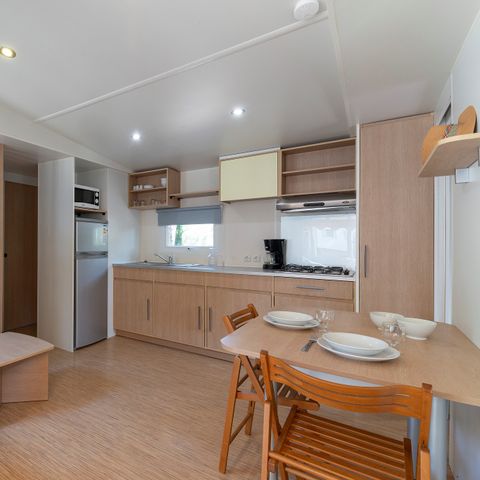 Mobilheim 6 Personen - Premium Azure | 3 Zi. | 6 Pers. | Erhöhte Terrasse | Klimaanlage