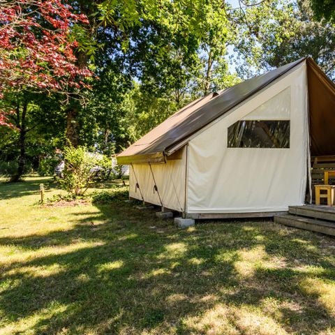 Tente en toile et en bois 4 personnes - Ecolodge 3 Pièces 4 Personnes Sans Sanitaires