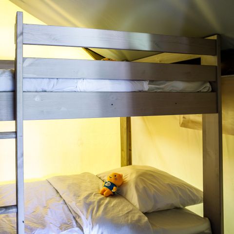 Tente en toile et en bois 4 personnes - Ecolodge 3 Pièces 4 Personnes Sans Sanitaires