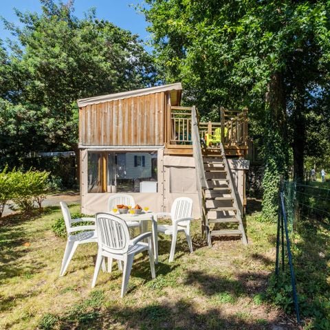 Canvas and wooden tent 4 persons - Ecolodge Campétoile 3 Rooms 4 People Without Sanitary Facilities
