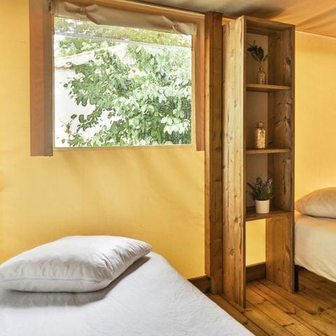 Tenda in tela e legno 4 persone - Ecolodge Sahari XL 3 Camere 4 Persone