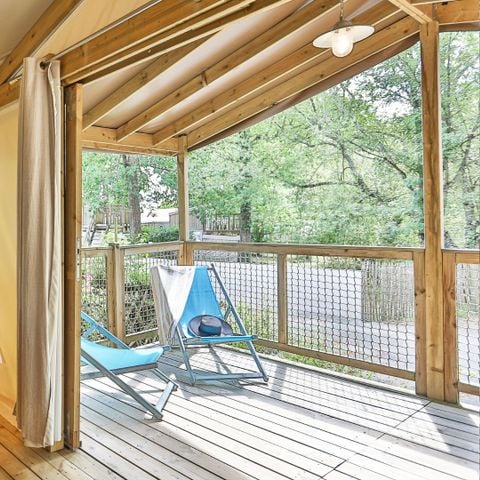 Tente en toile et en bois 4 personnes - Ecolodge Sahari XL 3 Pièces 4 Personnes