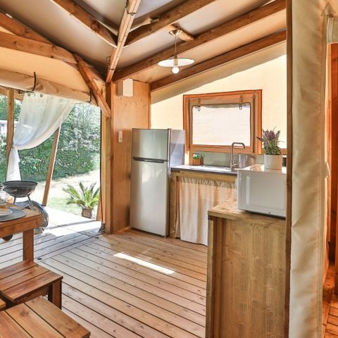 Canvas and wooden tent 5 persons - Ecolodge Cotton 3 Rooms 5 People