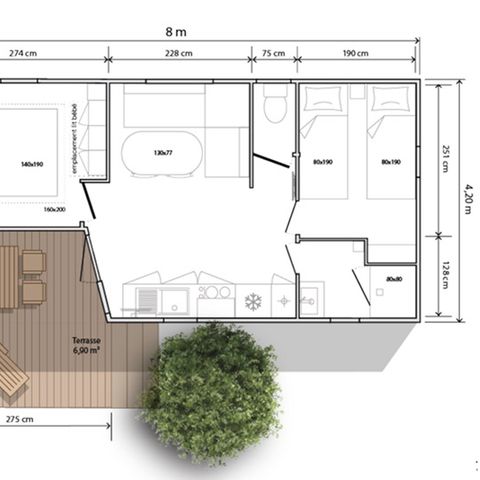 MOBILE HOME 4 people - BAJAMAR