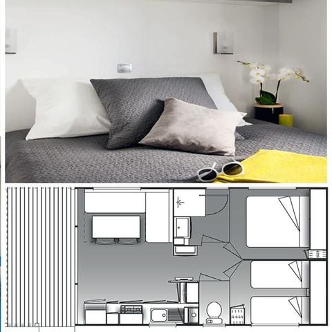 Stacaravan 6 personen - 3/6 pers stacaravan met airconditioning
