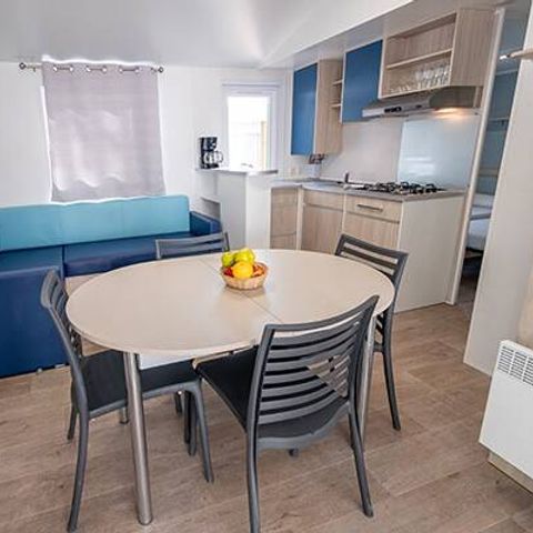 Mobilheim 6 Personen - Comfort | 3 Schlafz. | 6 Pers. | Erhöhte Terrasse | Klimaanlage