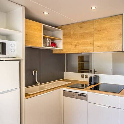 Mobilheim 6 personen - Ultimate | 3 Schlafz. | 6 Pers. | Erhöhte Terrasse | 1 Bad | Klimaanlage