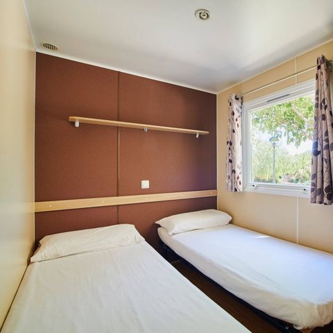 BUNGALOW 6 personnes - Mobil-home | Comfort | 3 Ch. | 6 Pers. | Terrasse surélevée | Clim. | TV