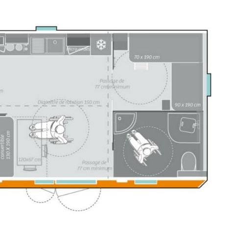 Casa mobile 4 persone - 2 Camere PMR standard