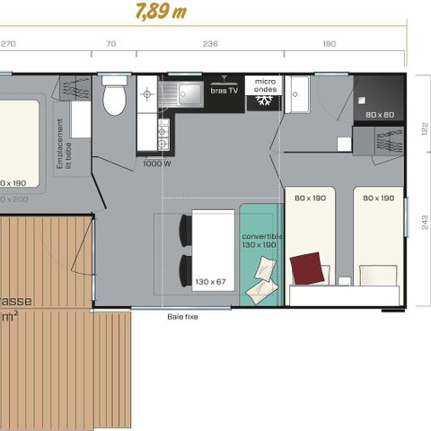 Stacaravan 5 personen - LOGGIA CONFORT