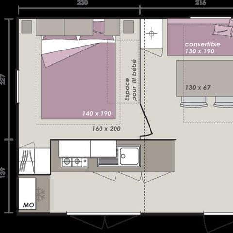 MOBILE HOME 6 people - Riviera Confort + Covered terrace