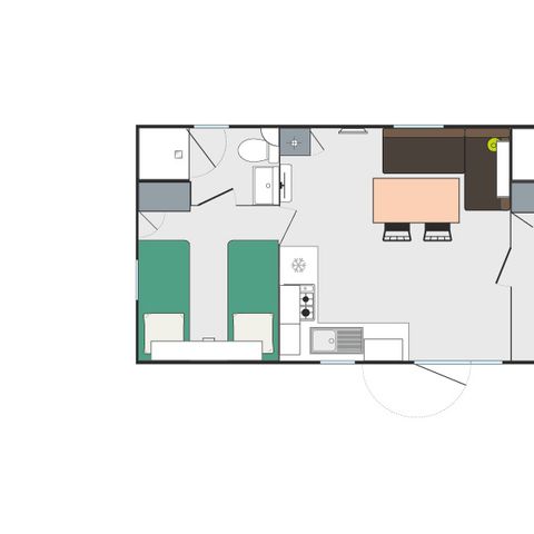Stacaravan 4 personen - COMFORT 2 PLUS AIRCONDITIONING + 2 SLAAPKAMERS