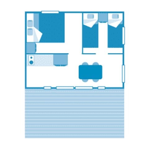 Tente en toile et en bois 4 personnes - Lodge 4p 2ch **