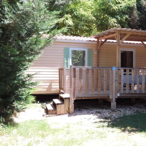 MOBILHOME 6 personnes - Résidence Mobile confort Noyers avec terrasse bois semi-couverte 18 m² + TV-TNT