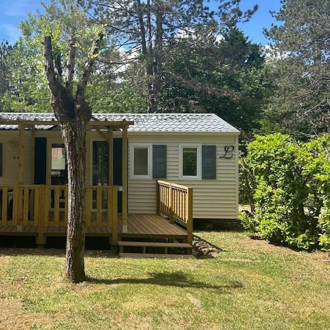 BUNGALOW 6 personnes - Résidence mobile confort Chênes 3 chambres avec terrasse semi-couverte 18m² + TV + CLIM