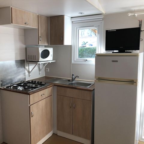 Mobilheim 6 personen - Aqua 3 Schlafzimmer 6 Personen Halbüberdachte Terrasse