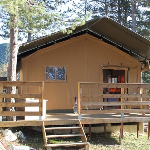Tente en toile et en bois 5 personnes - Safari Laurier