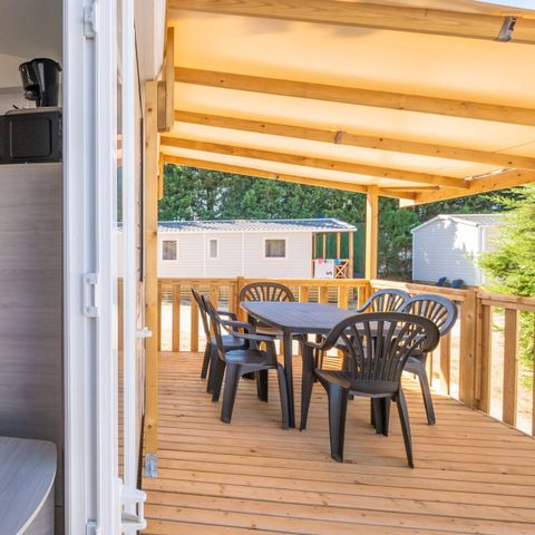 Stacaravan 6 personen - Stacaravan | Premium | 3 slaapkamers | 6 pers | Terras Lounge | Airconditioning | TV