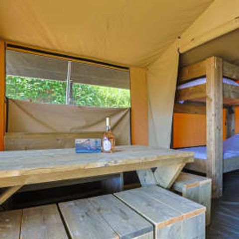 Tente en toile et en bois 6 personnes - Tente glamping Tournesol