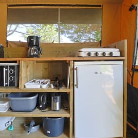 Tente en toile et en bois 6 personnes - Tente glamping Tournesol