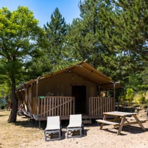 Tente en toile et en bois 5 personnes - Safari Ciboulette