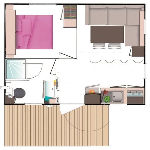Mobilhome 2 personnes - Mobil-home 'Ciel' 21m²