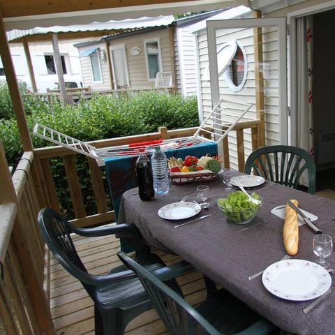 Mobile home 4 persons - Evasion Confort Eco' 29m² + 2 bedrooms + 13.5m² semi-covered terrace