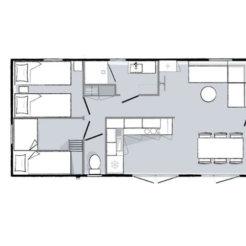 Mobilheim 6 personen - Mahana - 3 Schlafzimmer - 2 Bäder - 40m²
