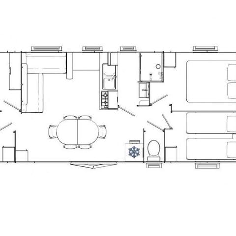 MOBILHOME 8 personas - Confort 8 personas 4 habitaciones 40m².