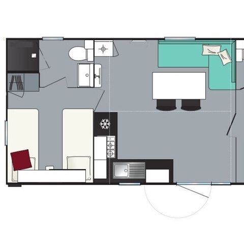 Mobilheim 6 personen - Evasion+ 6 Personen 2 Schlafzimmer 2 Bäder 31m²