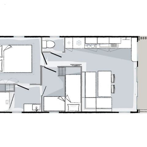 Mobilhome 4 personas - Premium - 4 personas - 2 dormitorios - 28m².