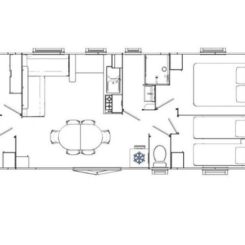 Mobile home 8 persons - Confort - 4 bedrooms - 40m² 40m² Confort - 40m² Confort