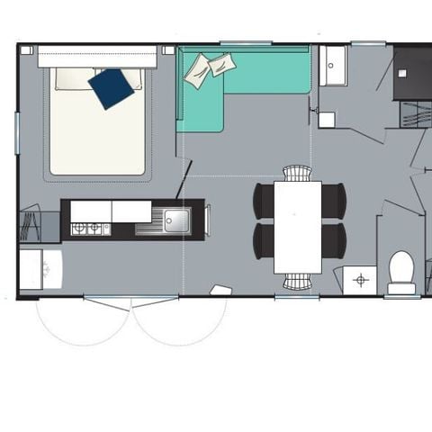Stacaravan 8 personen - Vrije tijd - 3 slaapkamers - 30m².