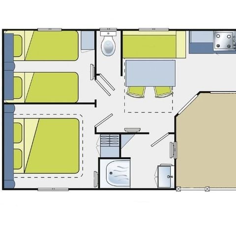 Mobilhome 6 personnes - Evasion 6 personnes 2 chambres 28m²