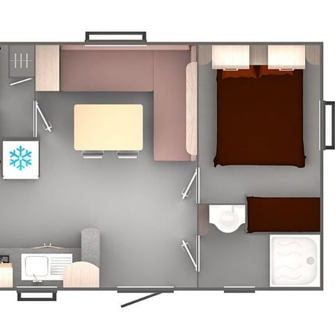 Mobilheim 4 personen - Cocoon - 2 Zimmer - 23m²