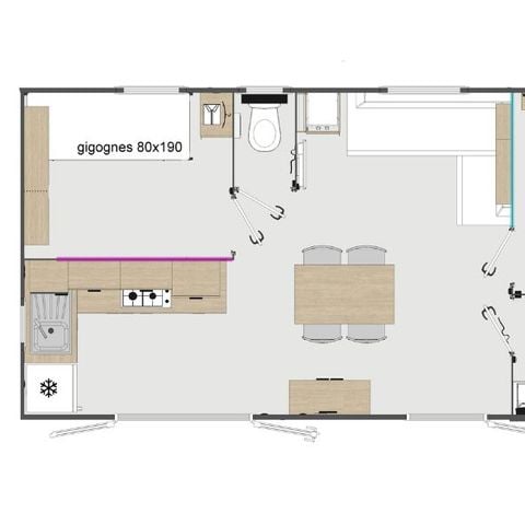 Mobilhome 6 personnes - Evasion+ - 2 chambres - 30m²