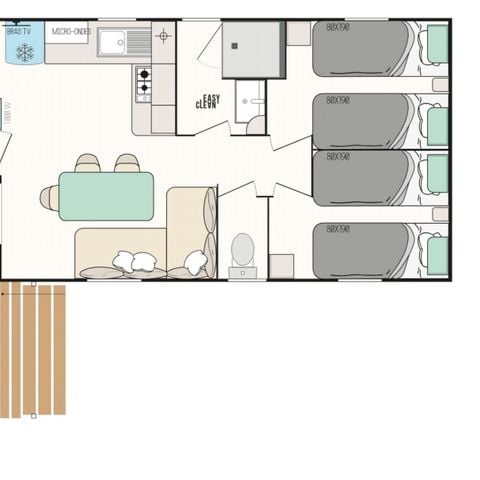 MOBILE HOME 6 people - Mobil-home Loisir+ 6 people 3 bedrooms 30m² - mobile home for 6 people