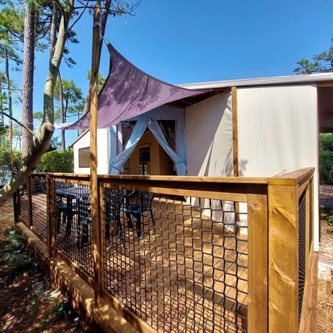 TENDA IN TELA E LEGNO 4 persone - C - Tenda Lodge Mana con 2 camere da letto, 22 m²