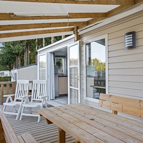 Stacaravan 4 personen - Premium | 2 Slaapkamers | 4 Pers | Verhoogd terras | Airconditioning | TV