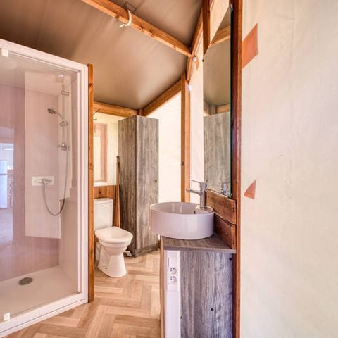 Tente en toile et en bois 4 personnes - Ecolodge Mana 2 Chambres