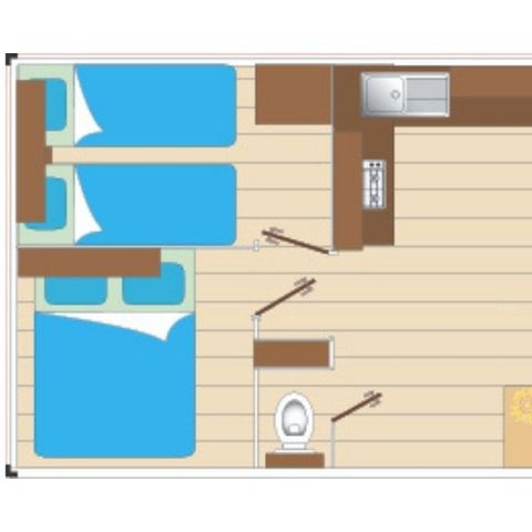 STACARAVAN 4 personen - Cocoon 4 personen 2 slaapkamers 21m², 2 badkamers
