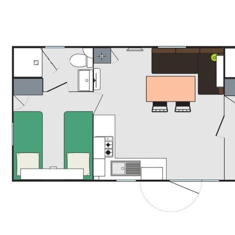 MOBILHOME 6 personnes - Confort+ 6 personnes 2 chambres 2sdb