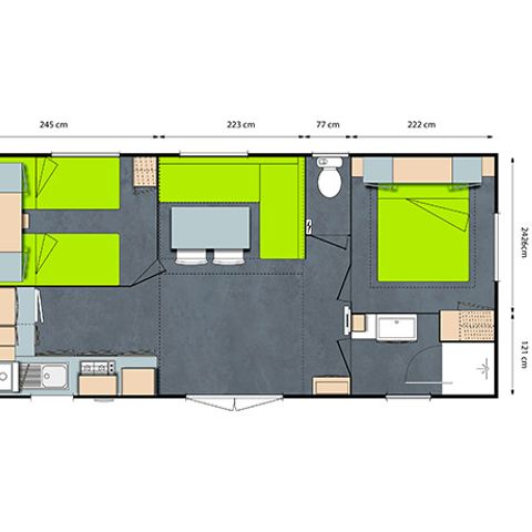 Mobile home 4 persons - GRAND CONFORT 2CH